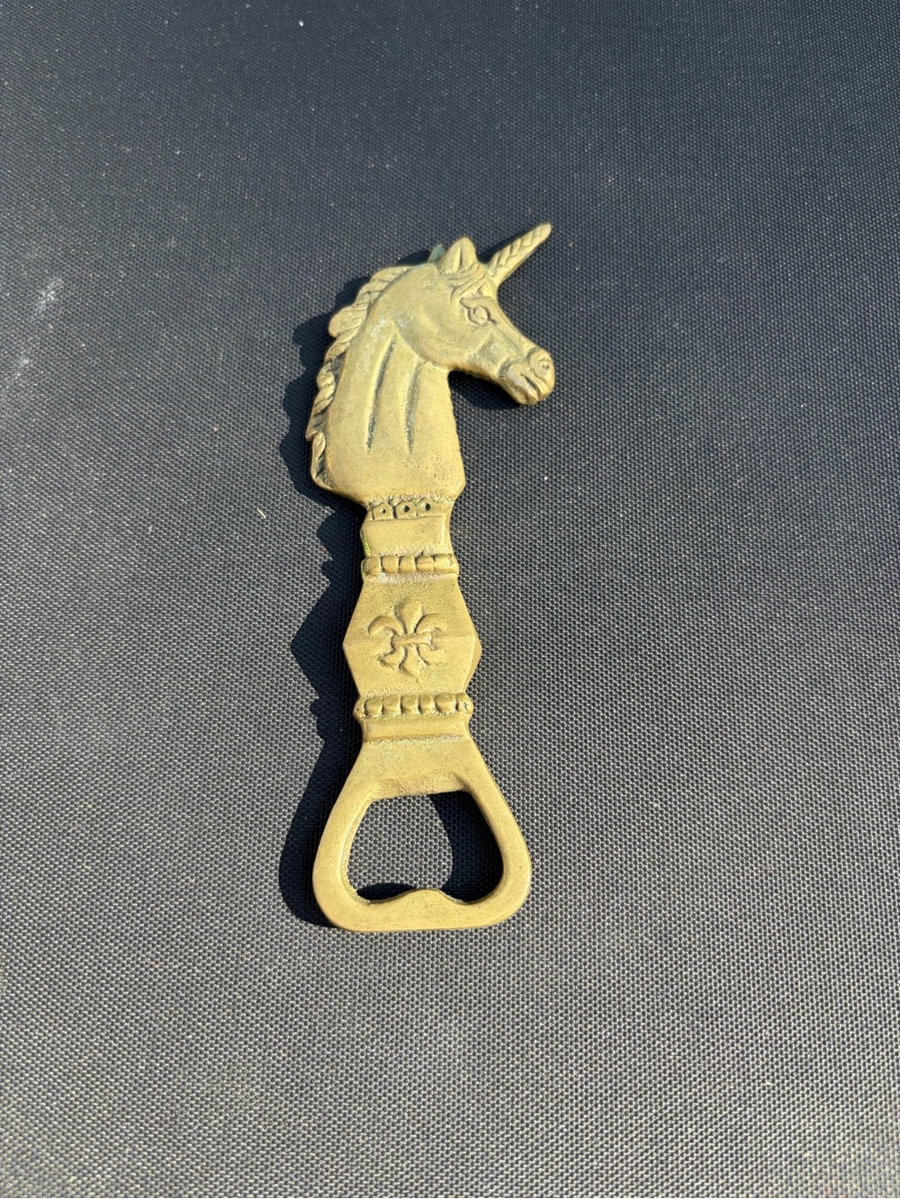 Unbranded Brass Unicorn Bottle Opener - Antique Gold Finish